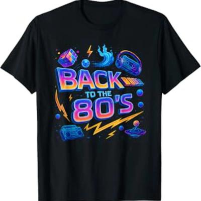 Back To The 80s Exciting Retro Flashback Illustration T Shirt Vintage Top For Everyday Wear Homme Unisex Breathable