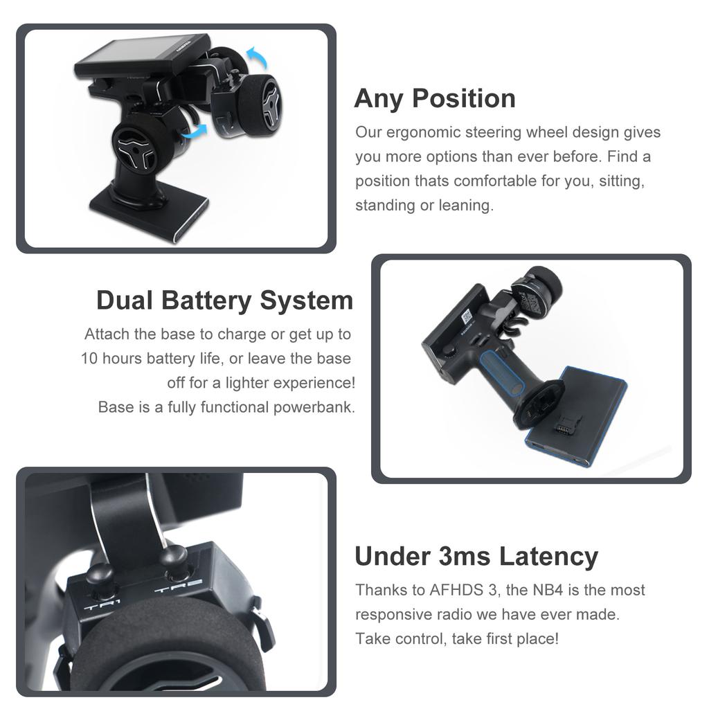 Flysky Noble NB4+ 2.4G 8CH Radio Transmitter Remote Controller with FGR4S Receiver AFHDS 3 Protocol for Remote Control Car Boat