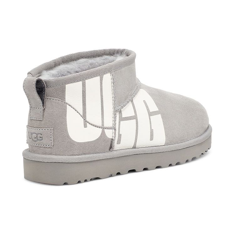 UGG Classic Ultra Mini Chopped Sheepskin Warm Durable Non-Slip Classic Mini Short Plush Ankle Snow Boots Women Boots Pebble-Grey 1126373-CBB