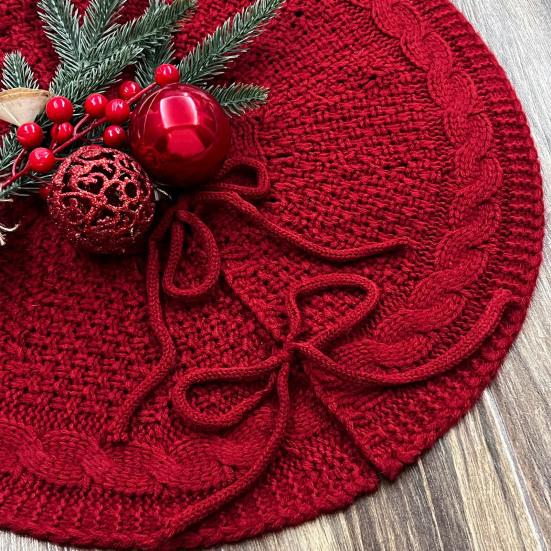 Юбка вязаная рождественская елка маленькая толстая вязаная коса круглая юбка елка деревенская