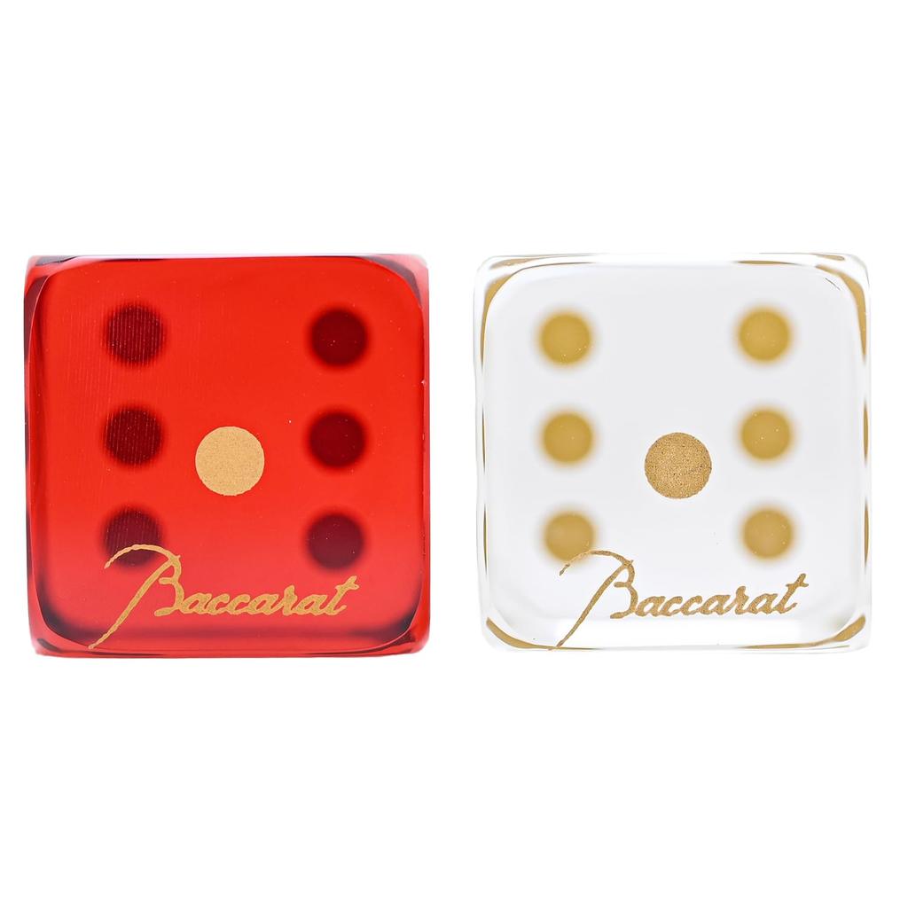 Baccarat Dice Set of 5 Jew Crystal Clear Red 2813755 [Item]