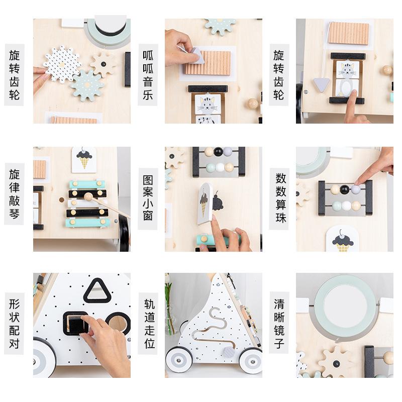 Детские образовательные развивающие ходунки-тележка для малыша, учащегося ходить, тележка для покупок, деревянные игрушки