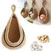 Woven Hanging Wall Basket Rustic Boho Style Handmade Large Jute Waterdrop Shape Fruits Vegetable Storage Net Bag Kitchen Supplies