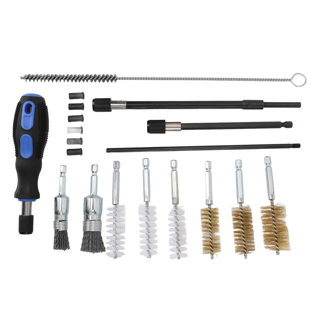 19Pcs/Set Cylinder Heads Cleaning Kit Rust Resistant Diesel Injector Seat Cleaning Brush Tool Universal Fit Sturdy for Vehicle