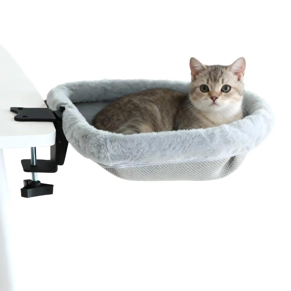 Sunken Design Cat Desk Bed Space-Saving Cat Perch Soft Cat Desk Hammock Home Office Desk