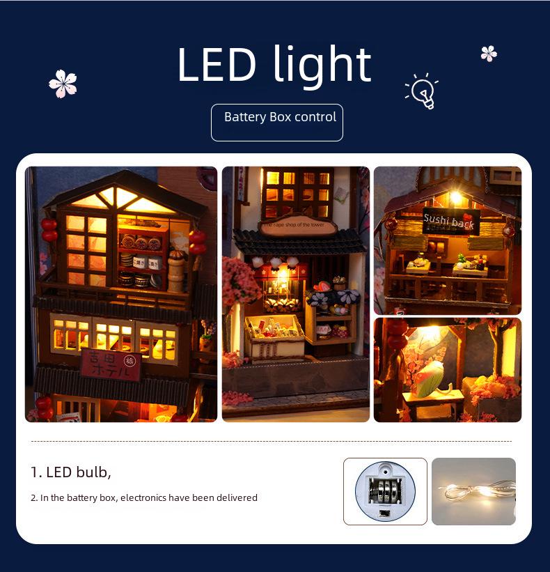 Tianyu Handmade Japanese House Model, TC25: DIY Creative Book Stand Gift for New Year or Tanabata