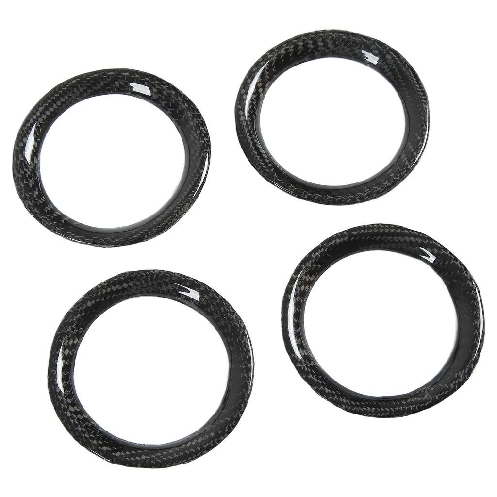 4Pcs Dashboard AC Vent Air Conditioning Air Outlet Ring Trim Sticker Carbon Fiber for GT‑R R35 2008‑2016