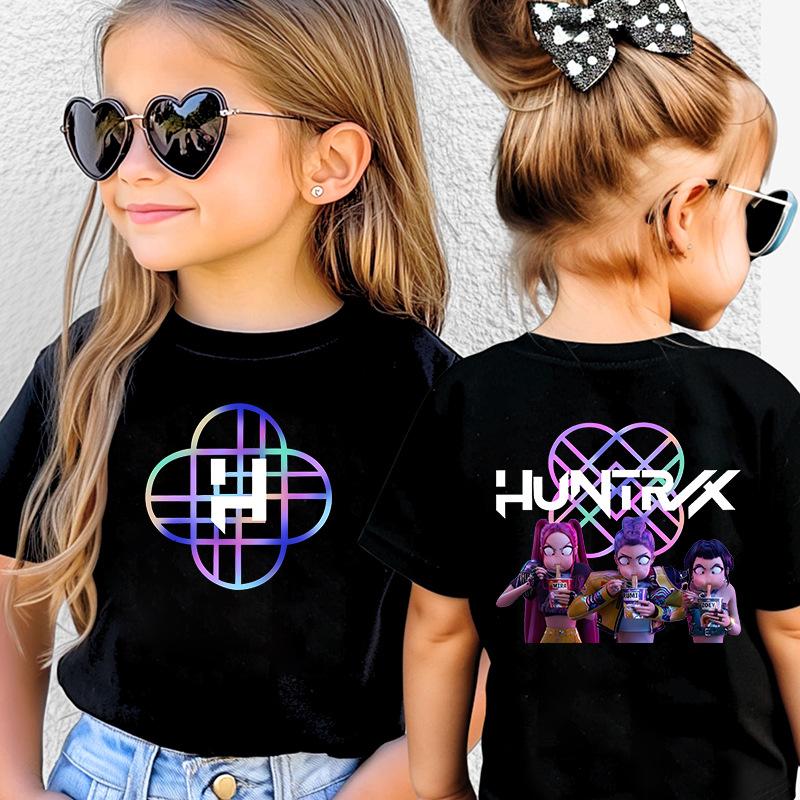 KPop Охотники на демонов Детская одежда Летняя Мультяшный Derpy Тигр Одежда Модная Футболка для Мальчиков Детская Футболка Топ