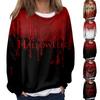 Women's Casual Fashion Halloween Printed Long Sleeve O-Neck Sweatshirt Layer Pullover Top