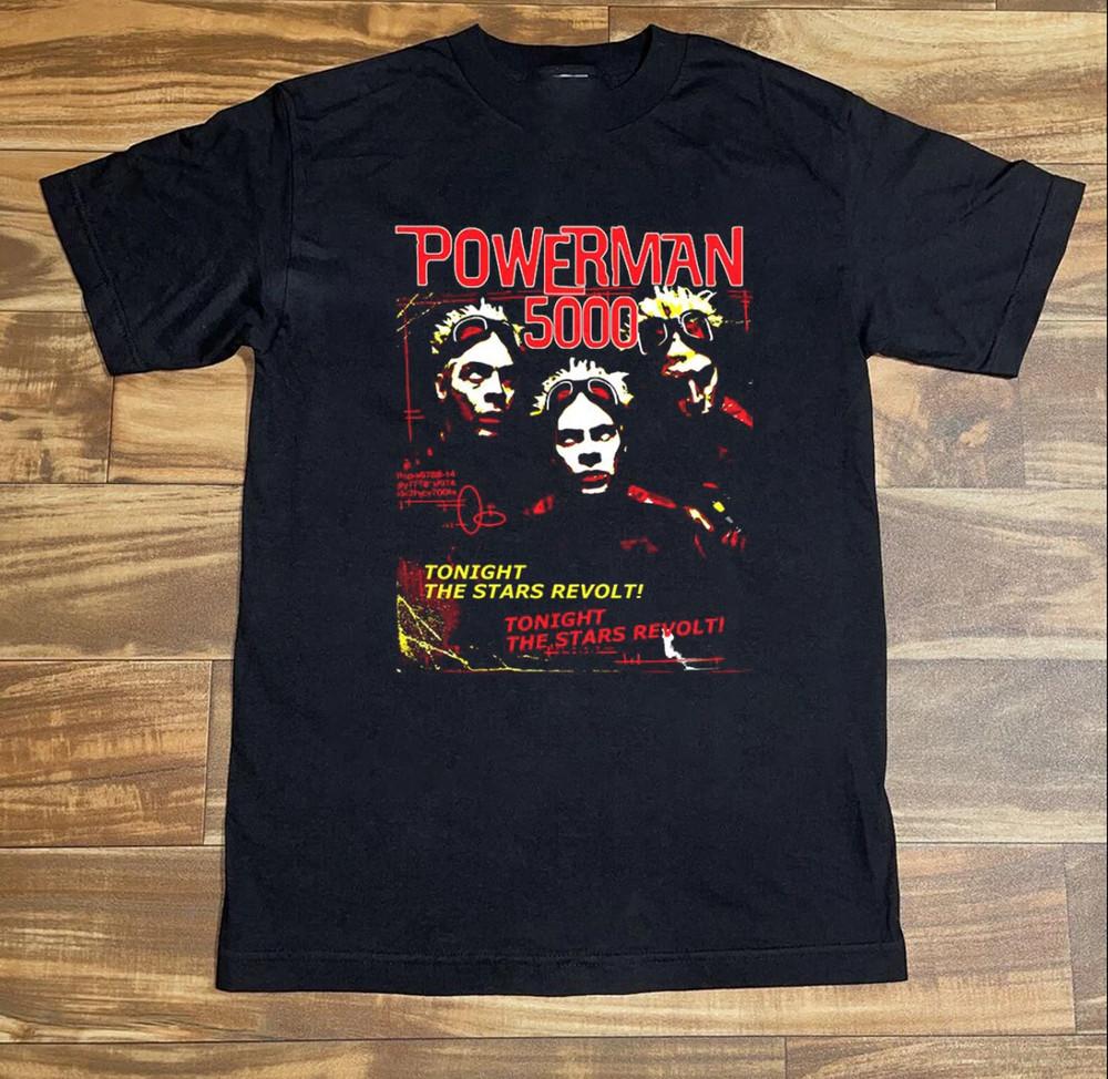 Футболка Powerman 5000 Stars Revolt Tour Полный размер S-5XL Унисекс
