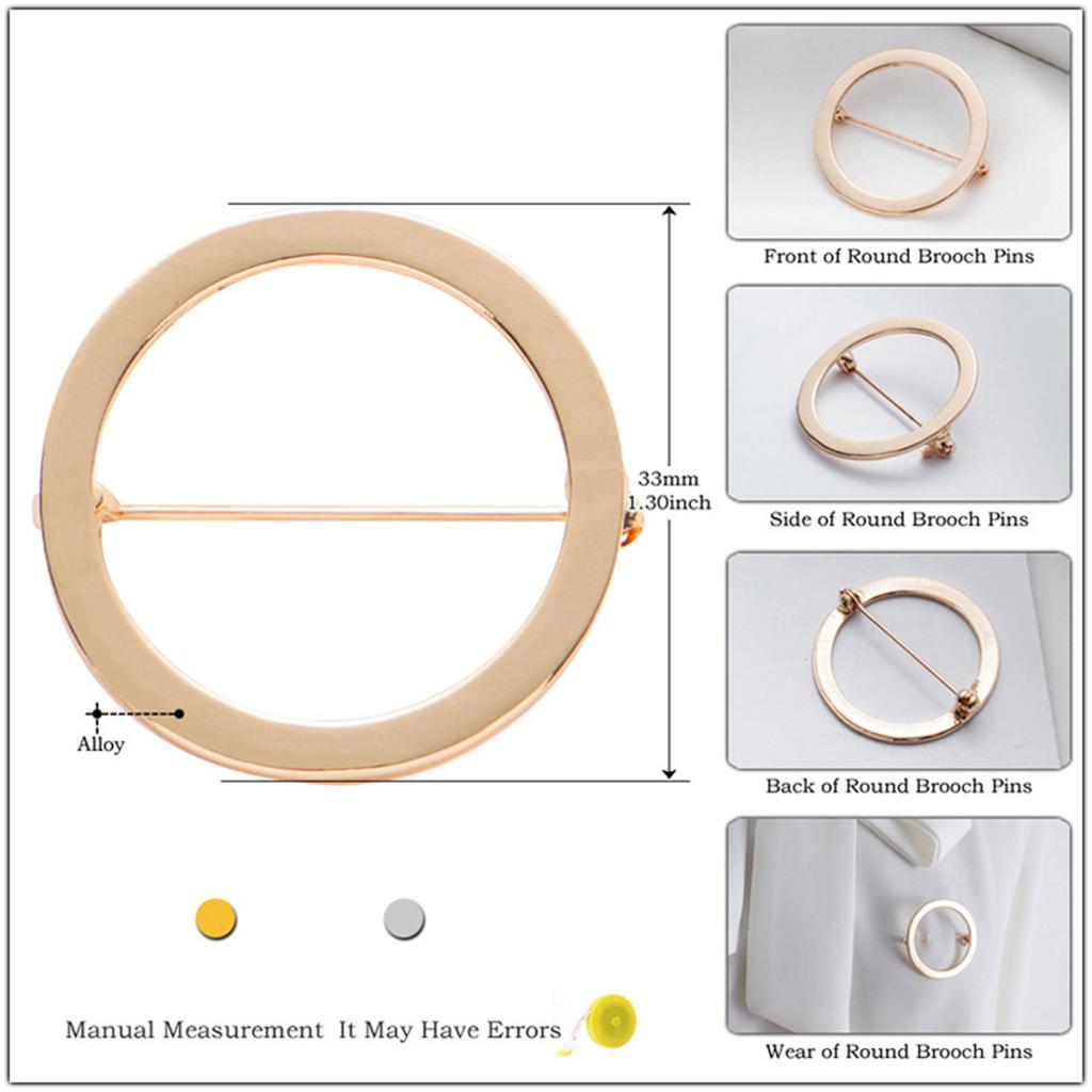 Elegant Safety Cardigan Clasp Round/Heart Shaped Brooch Smooth Alloy Badge Accessory for Women Clothing Accessories