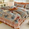 Home Winter Milk Bed Sheet Four-piece Coral Double-sided Velvet Warm Plus Velvet Double-sided Thickened Quilt Cover Bedding