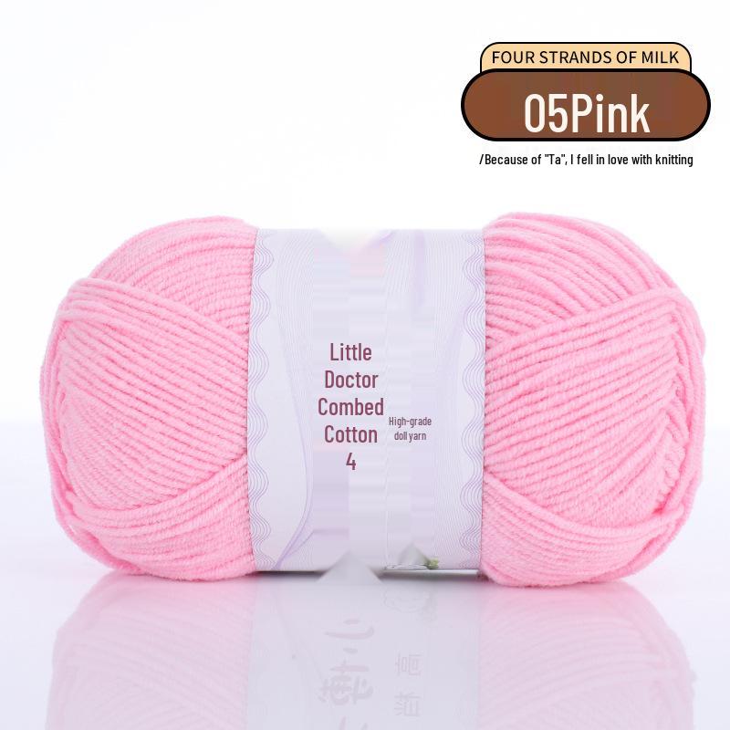40 г 4-слойной гребенчатой молочной хлопковой пряжи - Little Doctor, средней толщины для проектов вязания своими руками: Куклы, Подушки, Одеяла
