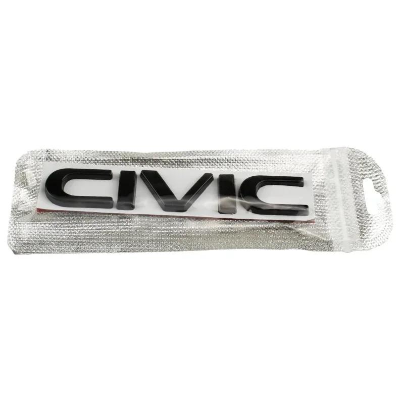 FIQ1 Honda Civic 3D Metal Car Stickers Side Fender Badge Styling Rear Trunk Emblem Decal 2011-2024 Exterior Accessories