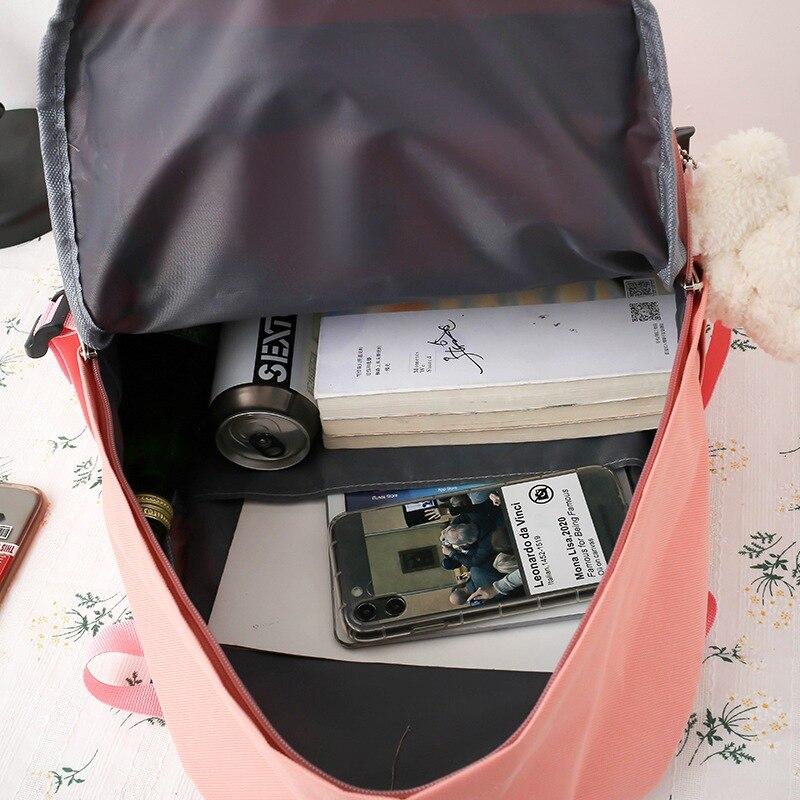 4 шт., комплект школьных сумок, новые холщовые школьные сумки для девочек-подростков, милые школьные рюкзаки для ноутбуков, женские дорожные сумки, студенческие сумки для книг