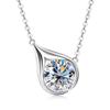 Custom Jewelry 925 Sterling Silver 9MM 8MM 6.5MM Moissanite Droplet Pendant Necklace Women Rhodium/Gold Plated Trendy Third