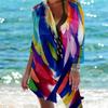 Women's Bikini Cover Up Shirt Swimwear Cardigan Printed Vacation Beach Sexy And Stylish Beachwear Ideal For Summer Pool And Beach Activities