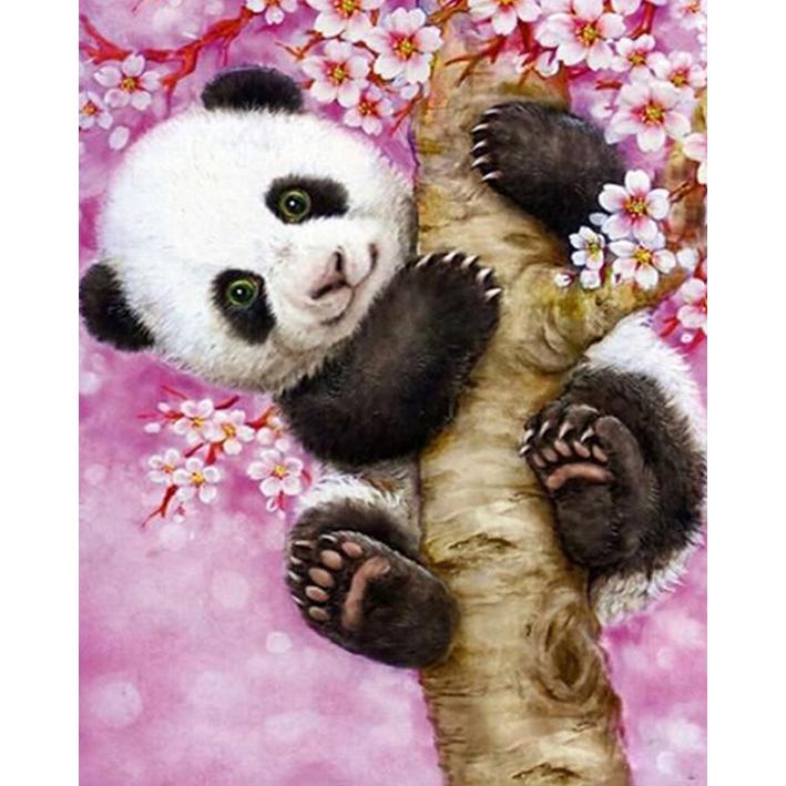 5D DIY Lovely Panda Painting Stick Drill Craft Full Drill Home Decoration