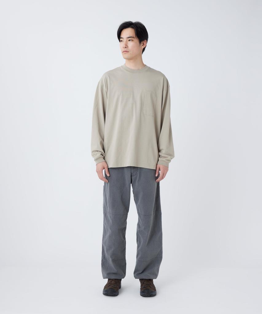 Snow Peak Organic Mercerized Long Sleeve for Men and Women GREIGE M T-Shirt CS-26SU005 - Long-sleeved T-shirt -