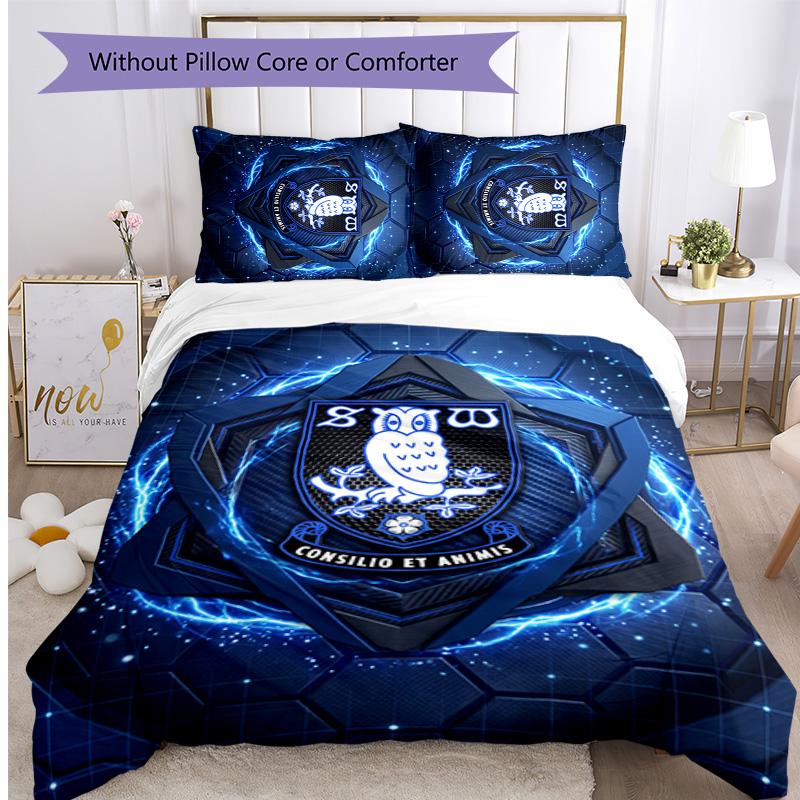 Sheffield Wednesday Football Printed 3 Pieces Bedding Set, Comfortable Skin Friendly Bedroom Duvet Cover Set