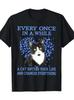 Men's Casual 100% Cotton T-Shirt with Inspirational Cat Print - "A Cat Enters Yo
