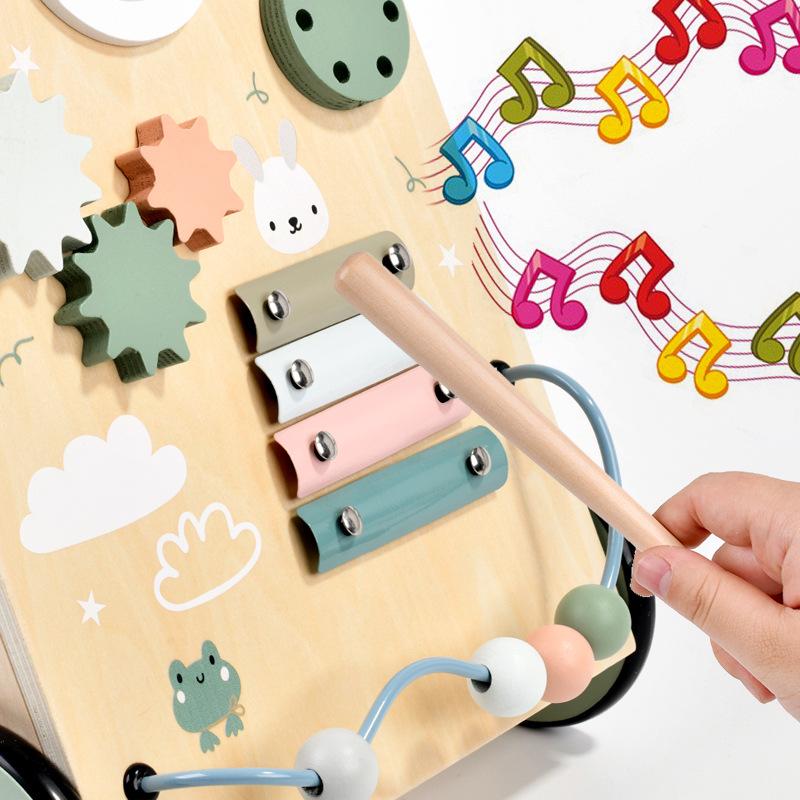 Деревянные развивающие ходунки для 3-летних: Улучшает координацию рук и глаз и развивает зрительно-слуховые навыки