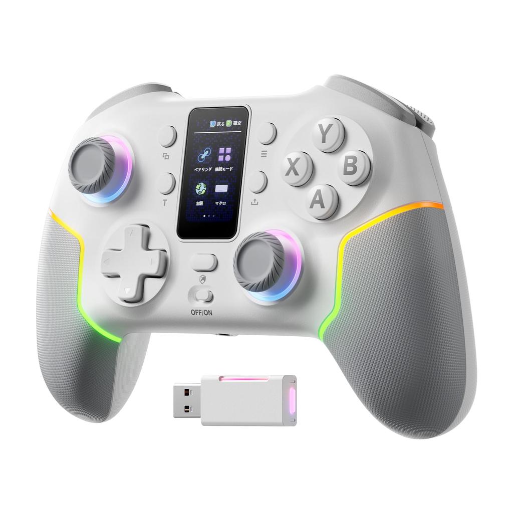 ECHTPower PC Controller with Multi-Function LCD, WirelessWired, 2.4G Receiver, Earphone Jack, 1000Hz Polling Rate, Hole Stick & Trigger, Turbo Fire,