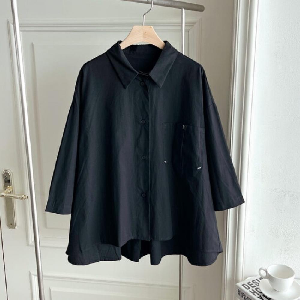 Shop Women Asymmetrical Collar Neck Blouse Dgb Wsh 3607 Black
