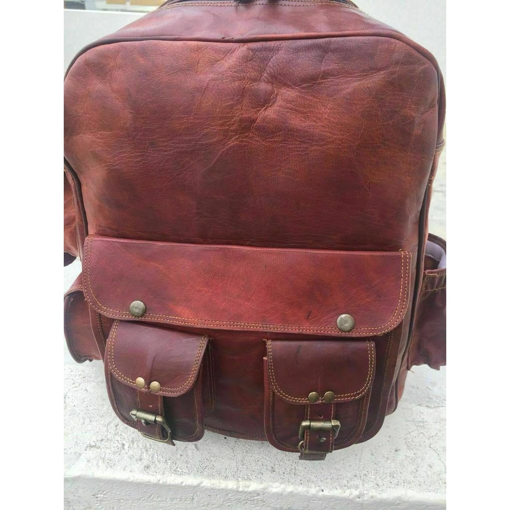 Мужской БОЛЬШОЙ Рюкзак Натуральная Коричневая Винтажная Кожаная Сумка Для Ноутбука Рюкзак Дорожная Сумка