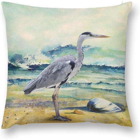 Catoon Bird Short Velvet Throw Pillow Covers 18x18 Double Sided with Zipper Decorative Pillows for Couch Cushion Sofa Outdoor