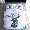 Animal Reindeer Snowflake Pattern Three-Piece Quilt Cover Digital Printing Bedding Set Bed Cover