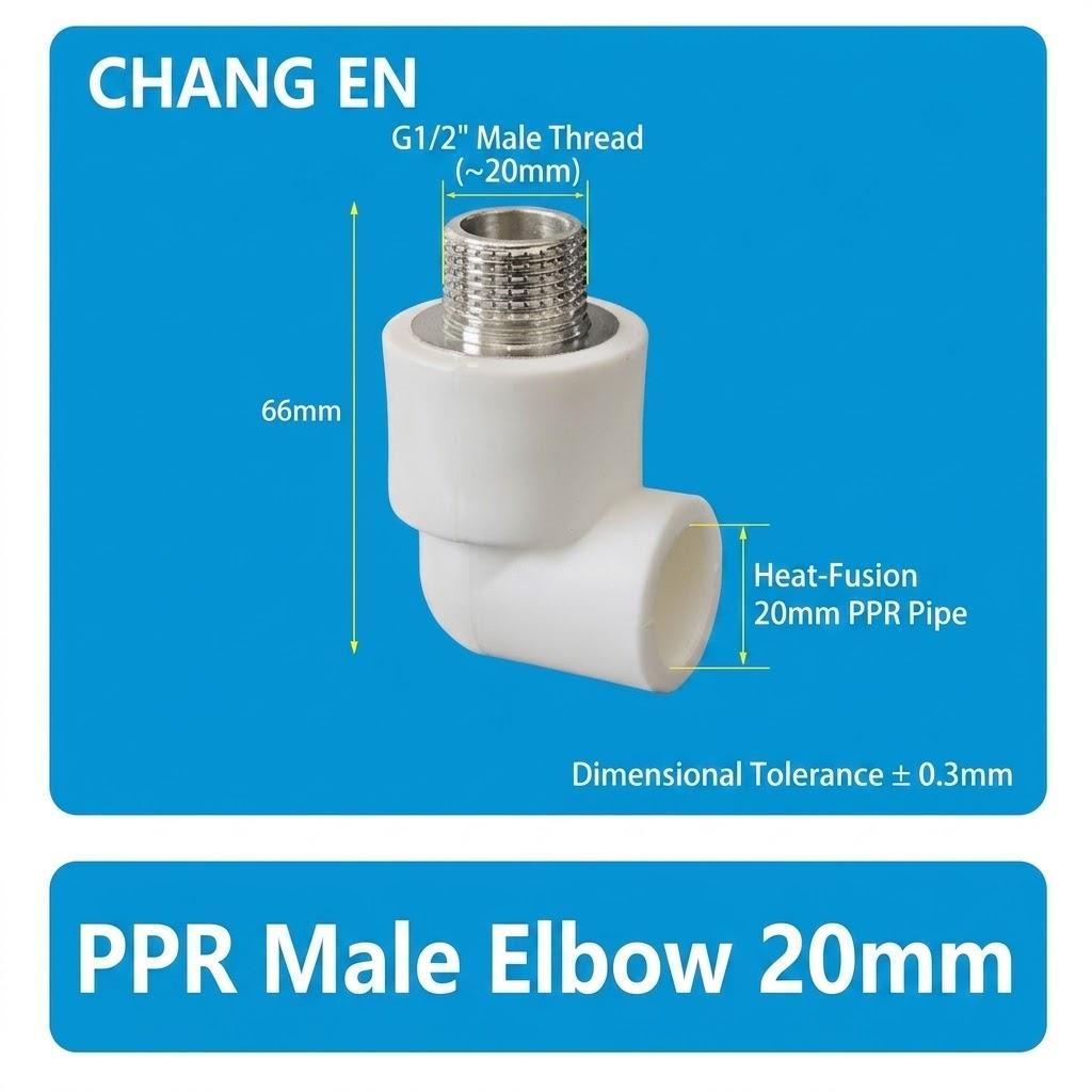 PPR Pipe Fittings Kit (20mm & 25mm) - Thickened Heat Fusion Elbow, Tee, Straight Coupling, Union & Adapter Connectors for Home Plumbing
