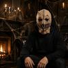 Scary Movie Character Masque Halloween Scarecrow Masque, Adults Full Head Honor One Piece Elastic Headgear Latex Cosplay Party Props for Costume,