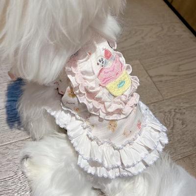 Одежда для питомцев тяжелая промышленность принцесса ветер питомец собака собака лето кружевное платье чем медведь йоркшир комфортная одежда