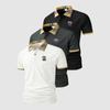 Мужской универсальный базовый набор из 3 предметов — Футболка-поло с коротким рукавом, клетчатым воротником и отворотом на двух пуговицах — Легкая, отводящая влагу, повседневная рабочая одежда