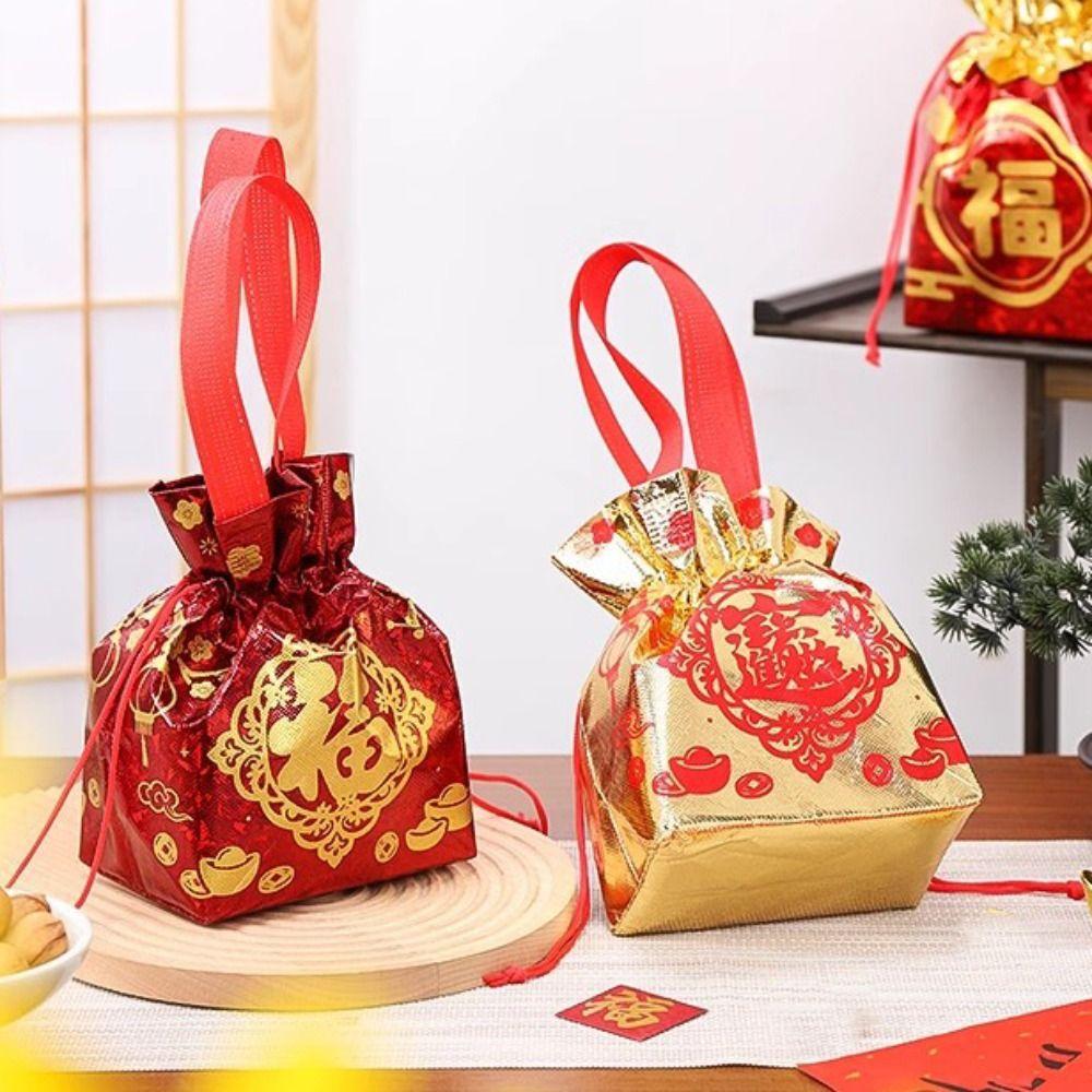 Eco-Friendly Drawstring Gift Bag Fu Character Goody Bag Wedding Gift Candy Bag Lunar New Year