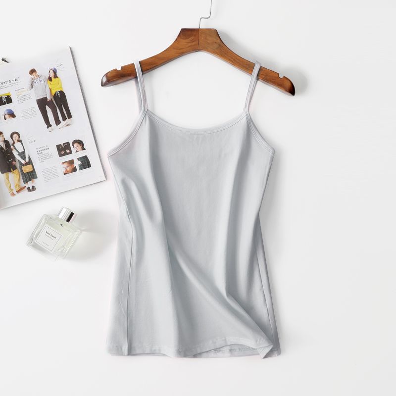 Solid Color Elastic Camisole with A Backless Base Tank Top for Women's Summer Thin Outerwear