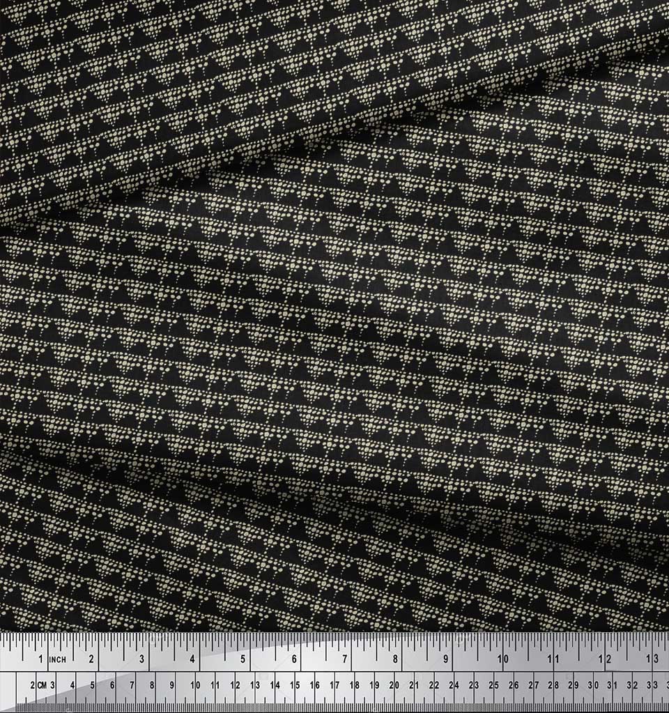 Soimoi Черный японский креп-сатин ткань с абстрактным принтом мазки кистью и точки ткань по метрам 42 дюйма