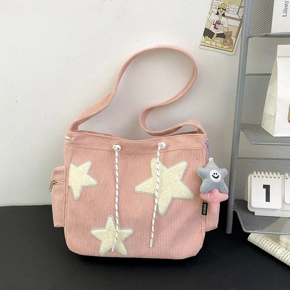 Women Crossbody Bag Korean Y2k Style Star Shoulder Bags Ins Large Capacity Handbags Portable Casual Storage Bags