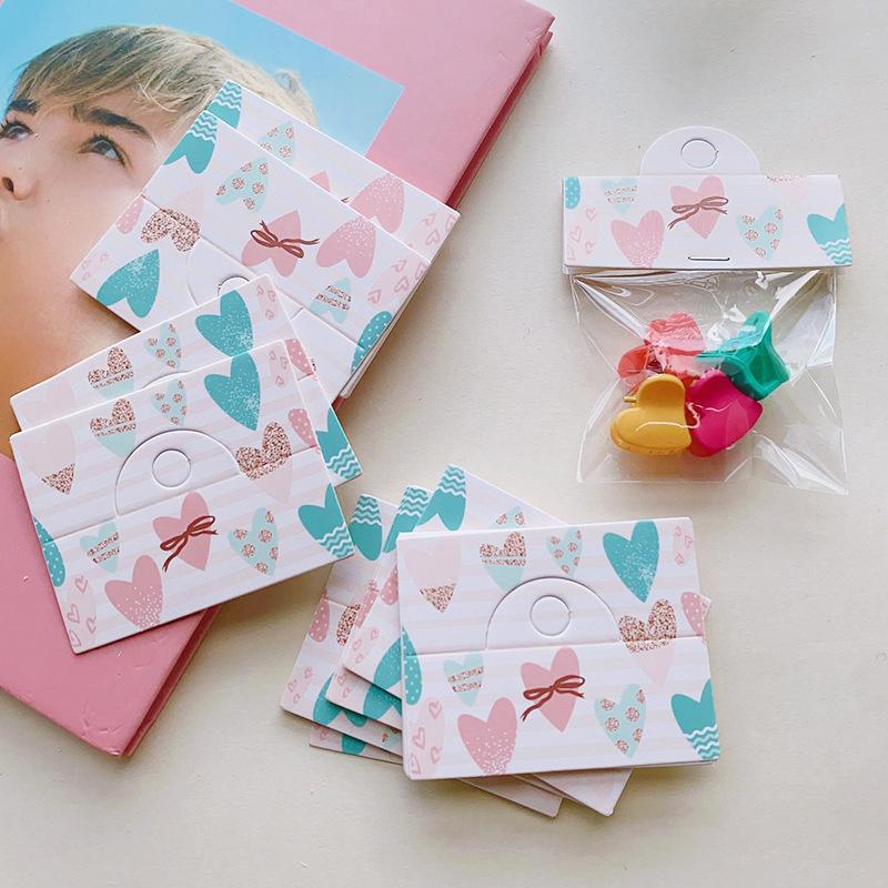 100Pcs/Lot Foldable Packaging Paper Cards Colorful Flowers Cards For Handmade Jewelry Retail Hang Tag Flowers Display Cardboard