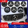 GLC GLB Car Front Grille Emblem Star Badge Lighting Logo Chrome Silver 3D Mirror For Mercedes Benz GLC GLE GLS-Class X253 W166