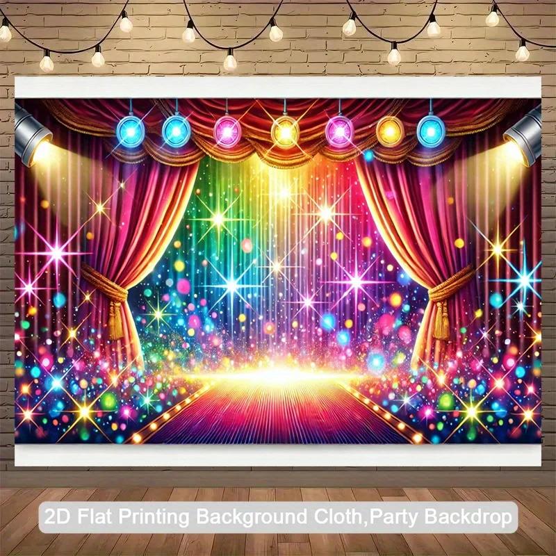 2D Plane, 2D Plane - A 2D plane banner with colorful rainbow stage lighting on one side