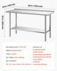 VEVOR Stainless Steel Work Table, 61x152 cm Food Prep Table with Backsplash, Commercial Kitchen Workstation with Adjustable Undershelf