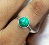 Драгоценный камень малахит, стерлинговое серебро 925 пробы, позолоченное ювелирное кольцо ручной работы PQY-IJ18889