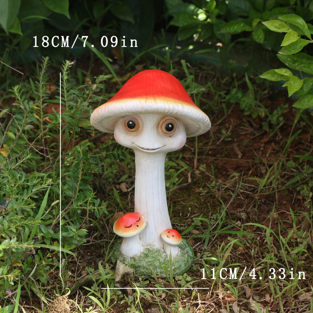 1 шт. Очаровательная статуэтка гриба с детским лицом - смола, отдельно стоящая для декора сада и газона | Идеальный подарок на Хэллоуин, Рождество