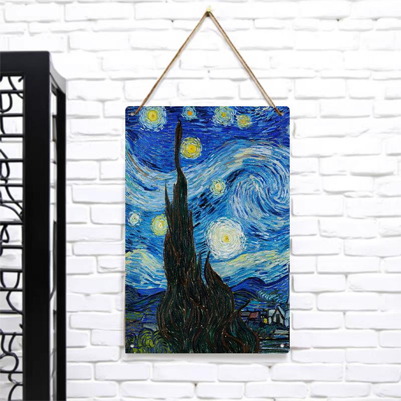 Van Gogh Starry Night Custom Metal Iron Painting European Art Wall Decor for Living Room Bedroom Home Decoration