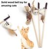 Funny Cat Stick Interactive Toy with Feather Lightweight Cat Teaser Wand Hunting Instinct Activation Cat Teaser Stick for Indoor