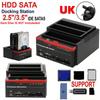 3 IDE SATA 2.5" 3.5" HDD Hard Drive Disk Clone Docking Station Card Reader UK