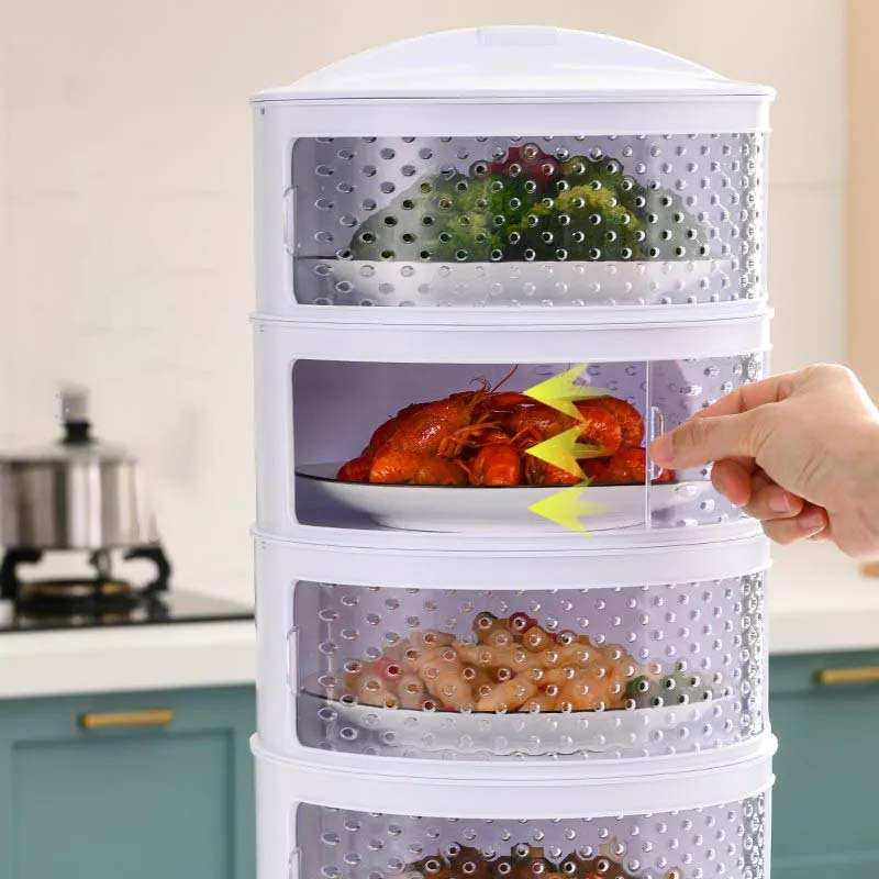 Kitchen Stackable Insulation Dust Proof Food Leftover Container with Lid Cover Dust and Fly Proof In Summer
