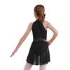 Girls Glittery Lyrical Dance Dress - Rhinestone Decor & Irregular Hem for Stage Performances